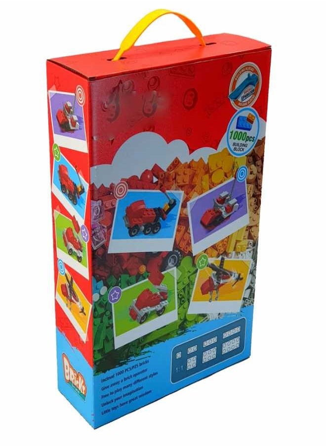 Bricks 1000 Pcs Building Blocks to Teach your Child Assembly and Creativity, Enhancing Focus and Imagination. Suitable for ages 6+ - (Red)  - Image 5