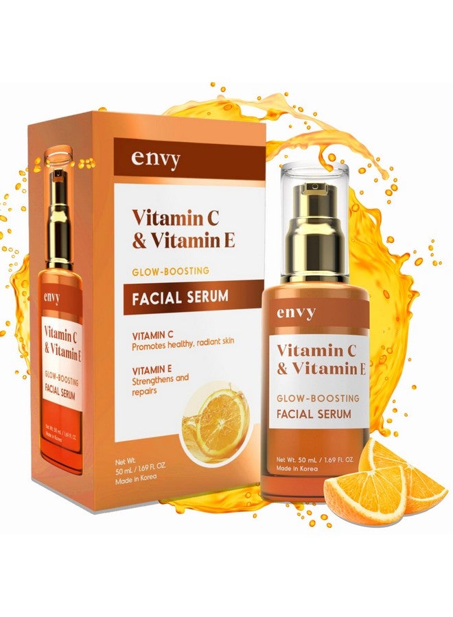 إنفي سيروم فيتامين سي من إنفي مع فيتامين إي والجلسرين - للبشرة، يقلل من البقع الداكنة ويقاوم علامات التقدم في السن، تم اختباره من قبل أطباء الجلدية، سيروم مرطب للبشرة - خالٍ من القسوة لجميع أنواع البشرة - 1.69 أونصة - Image 1