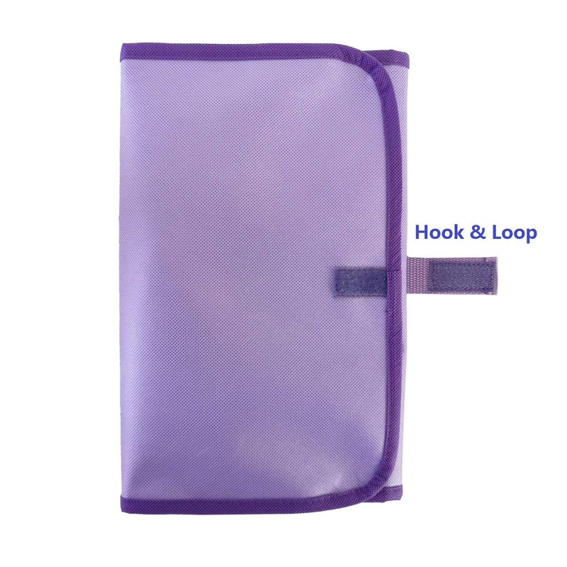 ANIZER Travel Foldable Jewelry Rolls Bag Hanging Jewelry Organizer with 9 Zippered Clear Pockets Storage Pouch with Rotatable Hanger (PURPLE) - Image 4