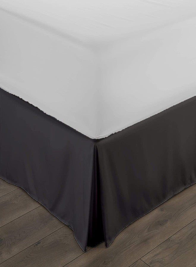 Crown Collection تنورة سرير فاخرة عالية الجودة، 800 خيط، بكسرات مربعة، مقاس 39 × 75 بوصة، طولها 14 بوصة، بزوايا مشقوقة، مصنوعة من القطن المصري 100%، سهلة التركيب، مقاومة للتجاعيد والبهتان. - Image 4