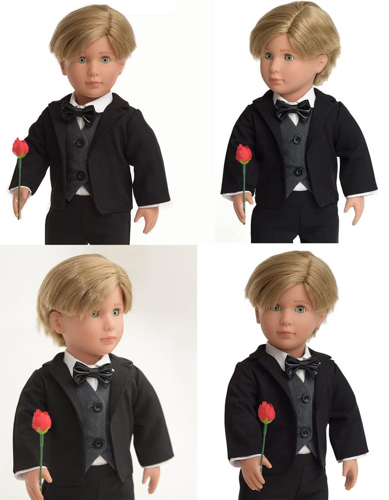sweet dolly Doll Clothes First Communion Wedding Suit Set Rose Gentleman Outfits Fit American 18 inch Boy Dolls - Image 2