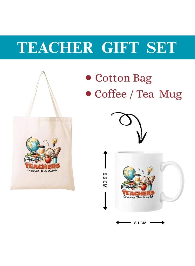 PRINTSHOP4ME Teacher's Day Gift Combo–Printed Cotton Bag&Ceramic Mug|Ideal Gift For Teachers - Image 2