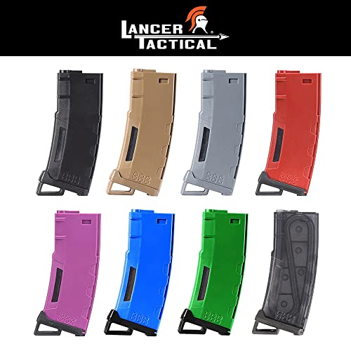 Lancer Tactical Airsoft M4 M16 Series Polymer 130 Round Capacity Transparent Window High Speed MidCap Airsoft Magazine - Image 2