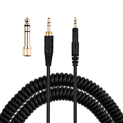 Smays ATH-M50x Cable, Coiled AUX Cord Replacement for Audio-Technica ATH-M40x, ATH-M70x Headphone with 1/4 inch Adapter, 4ft to 10ft - Image 1