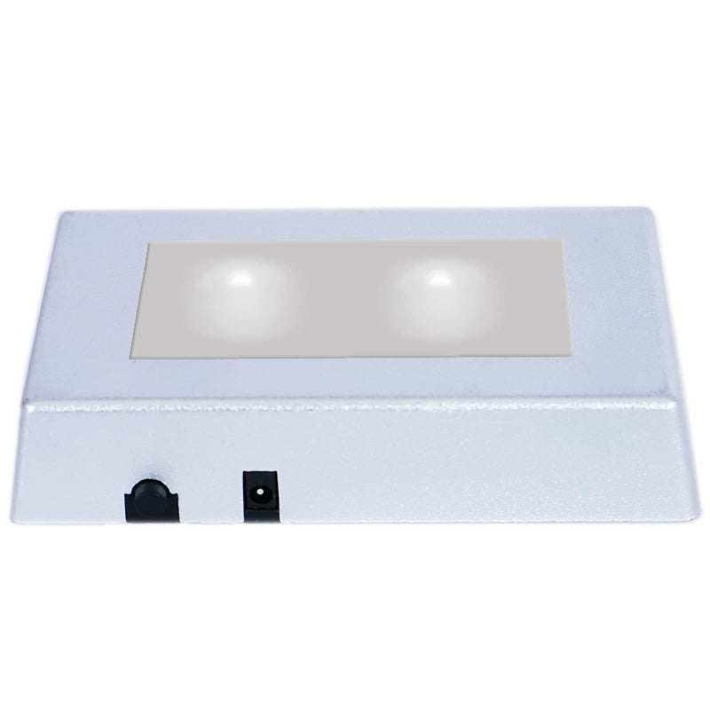 EUSTUMA LED Light Base Rectangle Display Stand In A Variety of ColorsLighted Up Stand Color Changing Small LED for 3D Glass Crystal ArtHoliday Party Decoration Silver Small