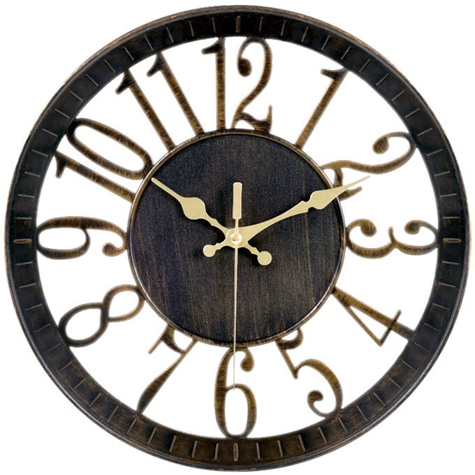 NONTICKING SILENT WALL CLOCKS 12 INCH BATTERY OPERATED QUARTZ VINTAGE DECOR CLOCK 3D NUMERAL ROUND WALL CLOCK EASY TO READ FOR RUSTIC FARMHOUSE LIVING ROOM HOME OFFICE SCHOOL BRONZE