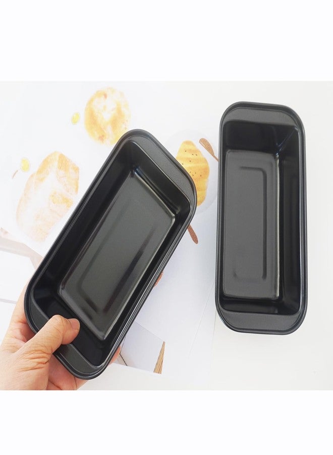 LoveDeal Mini Loaf Pans, 6" x 3.3" Nonstick Carbon Steel Bread Pan, Rectangle Loaf Baking Cake Tin for Small Banana Bread, Meatloaf, Sourdough, Brownies - Set of 4, Black - Image 4