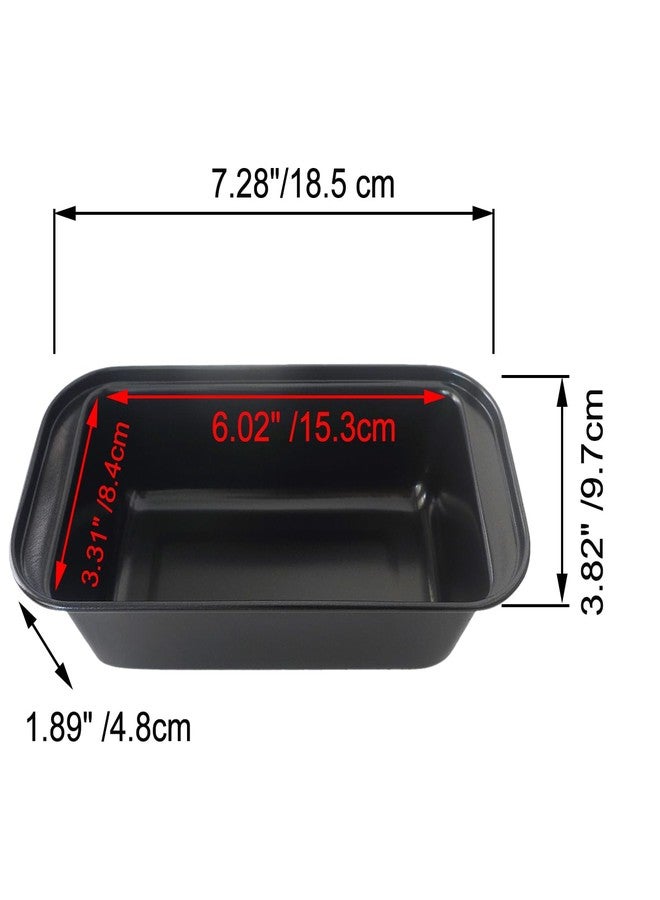 LoveDeal Mini Loaf Pans, 6" x 3.3" Nonstick Carbon Steel Bread Pan, Rectangle Loaf Baking Cake Tin for Small Banana Bread, Meatloaf, Sourdough, Brownies - Set of 4, Black - Image 2