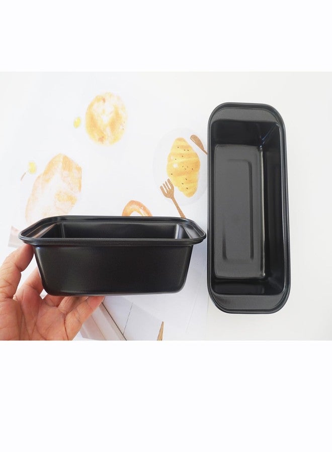 LoveDeal Mini Loaf Pans, 6" x 3.3" Nonstick Carbon Steel Bread Pan, Rectangle Loaf Baking Cake Tin for Small Banana Bread, Meatloaf, Sourdough, Brownies - Set of 4, Black - Image 3