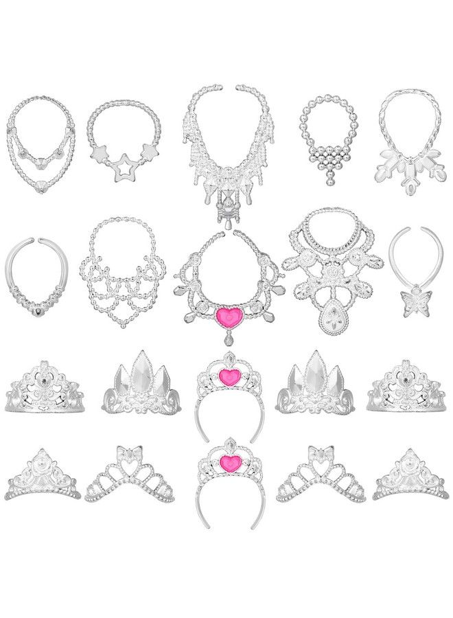 Sumind Doll Accessories Jewelry Set 20 Pieces Doll Necklace Crown Play Set Doll Dress Up Jewelry Includes 10 Necklaces And 10 Crowns For 11.5 Inch Doll - Image 2