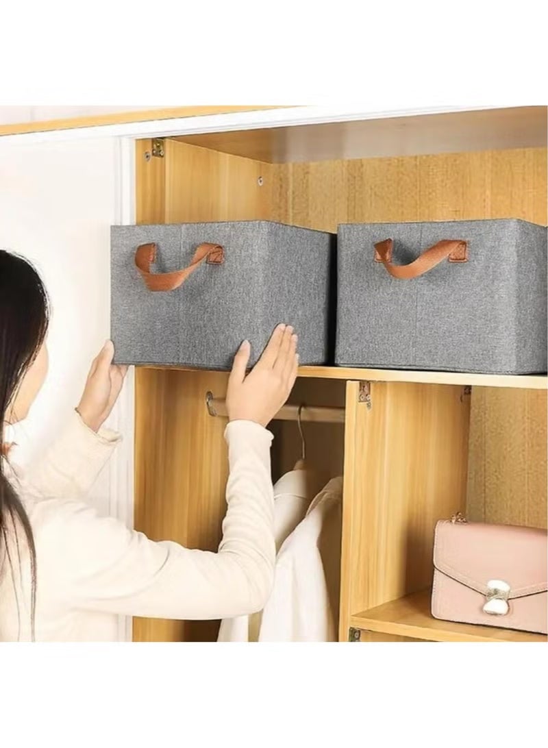 3‑Piece Foldable Oxford Fabric Storage Boxes – with Metal Frame, , & Double Zipper – Ideal for Clothes, Towels & Bedding (Color May Vary) - Image 2