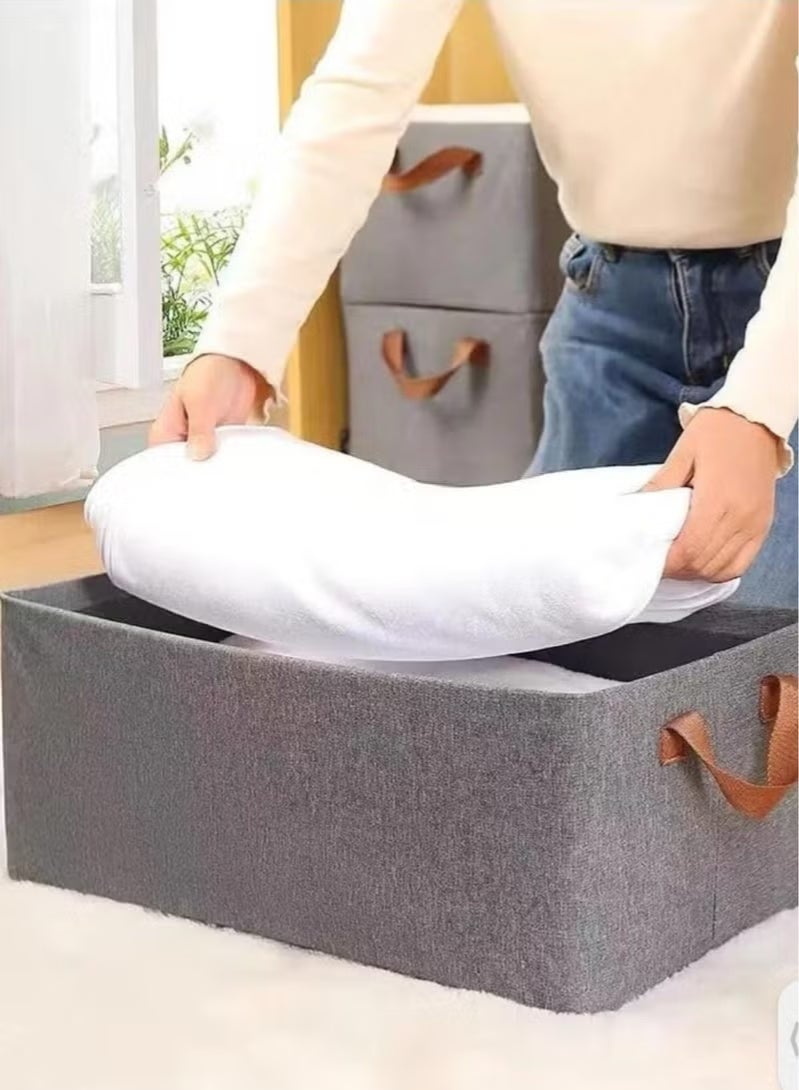 3‑Piece Foldable Oxford Fabric Storage Boxes – with Metal Frame, , & Double Zipper – Ideal for Clothes, Towels & Bedding (Color May Vary) - Image 4