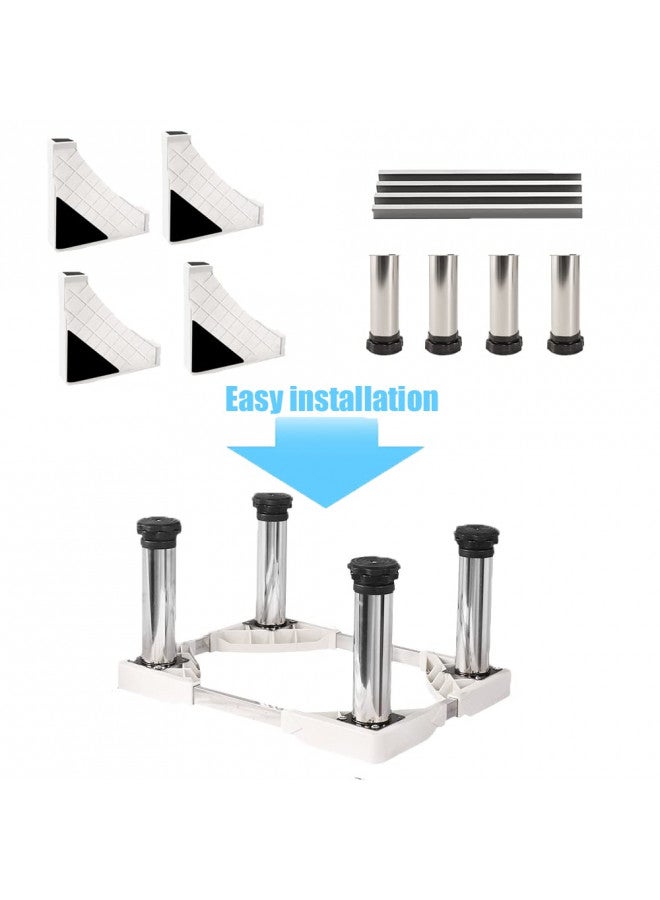 SSEHCWAN SSEHCWAN Washer and Dryer Stands, Washing Machine Stand Base Adjustable Appliance Base Max Load 770LB/350KG Pedestal for Washing Machine Dryers Refrigerator, Increase 9.4-10.6inch 24-27cm Height  - Image 4