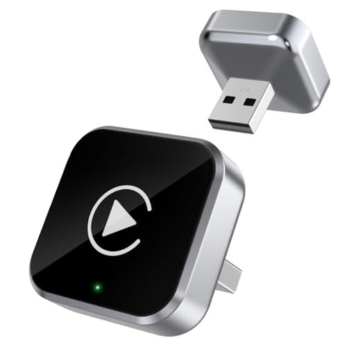 YFDUNV Wireless CarPlay Adapter & Android Auto Dongle, Shiny Silver，Fast Auto-Connect, Compact Plug & Play Wireless CarPlay Converter for iPhone & Android, USB/USB-C, No Delay, Seamless Reconnection - Image 1