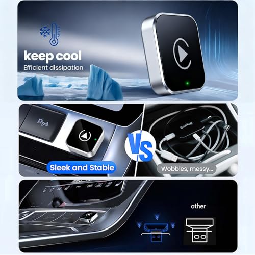 YFDUNV Wireless CarPlay Adapter & Android Auto Dongle, Shiny Silver，Fast Auto-Connect, Compact Plug & Play Wireless CarPlay Converter for iPhone & Android, USB/USB-C, No Delay, Seamless Reconnection - Image 2