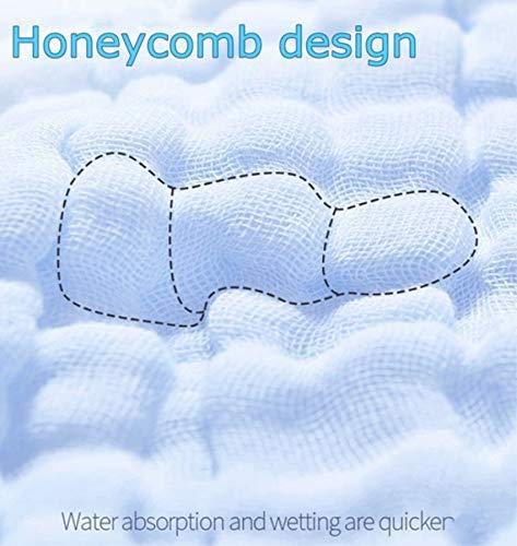 MOM'S HOME Baby Super Soft Absorbent Muslin 6 Layer wash Towel- 100X100 CM - (0-3 Years)- Blue and 5 Muslin naplin Wipes - Image 3