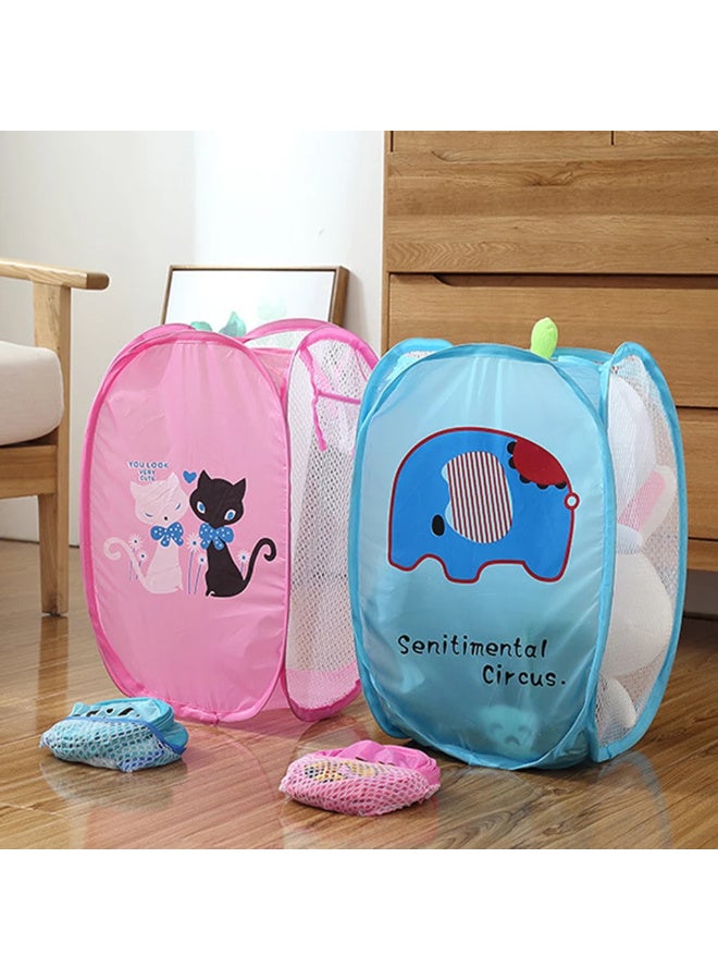 MiniMe Pop-Up Mesh Laundry Hamper | Blue | Polyester Mesh & Nylon Frame | Collapsible & Portable | Lightweight & Breathable | Easy To Clean & Store | Ideal For Toy - Image 5