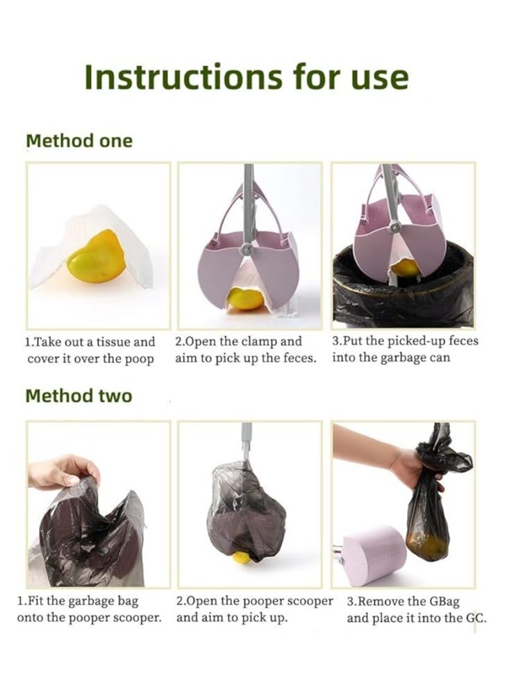 general Dog feces dustpan, pet toilet picker, 24-inch portable handle, suitable for dogs and cats and other animals, outdoor walking dog is convenient without dirty hands - Image 5