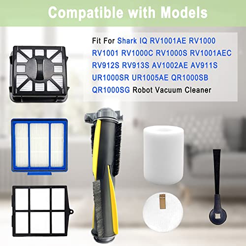 Bvhonwe Replacement Part for Shark IQ R101AE RV1001AE AV912S AV1010AE RV1000 AV970 AV993 AV1002AE,1 Main Brush,1 Roller Brush Cover,4 Filter,8 Side Brushes,1 Pre Filter,1 Filter&1 Pre-Motor Foam&Felt Filter - Image 2