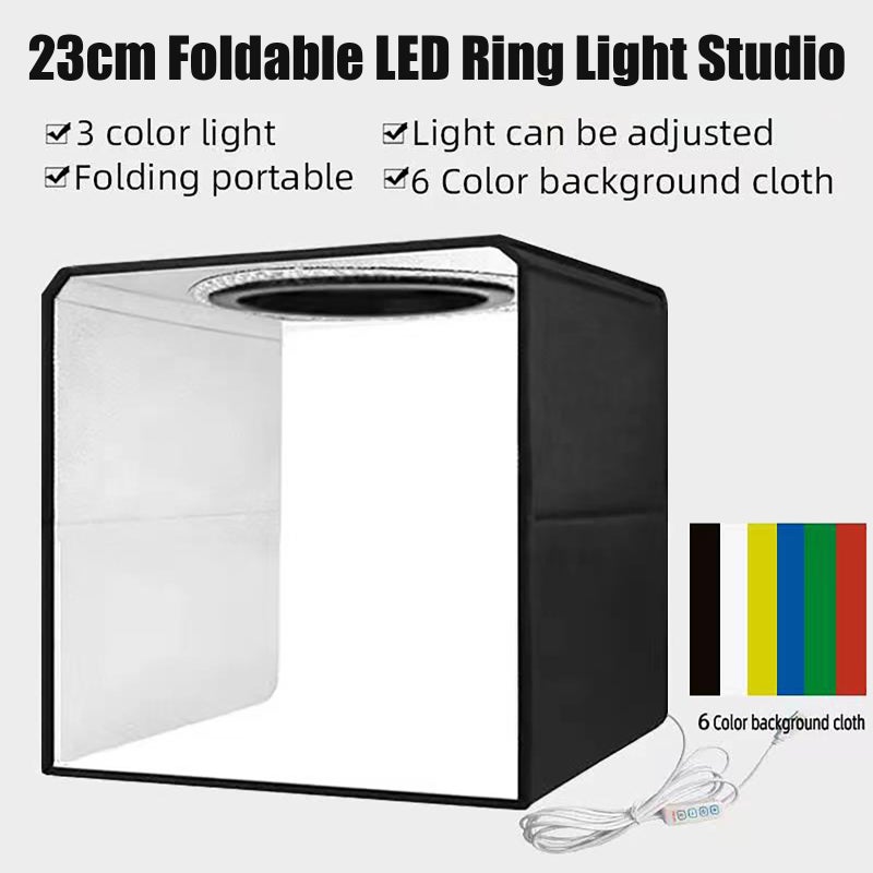 30 X 30cm/ 11.8 * 11.8inch Portable Mini Photography Light Box Integrated Professional Light Tent with 6 Backdrops USB Power Supply for Studio Product Photography - Image 2