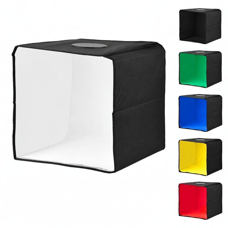 30 X 30cm/ 11.8 * 11.8inch Portable Mini Photography Light Box Integrated Professional Light Tent with 6 Backdrops USB Power Supply for Studio Product Photography - Image 1