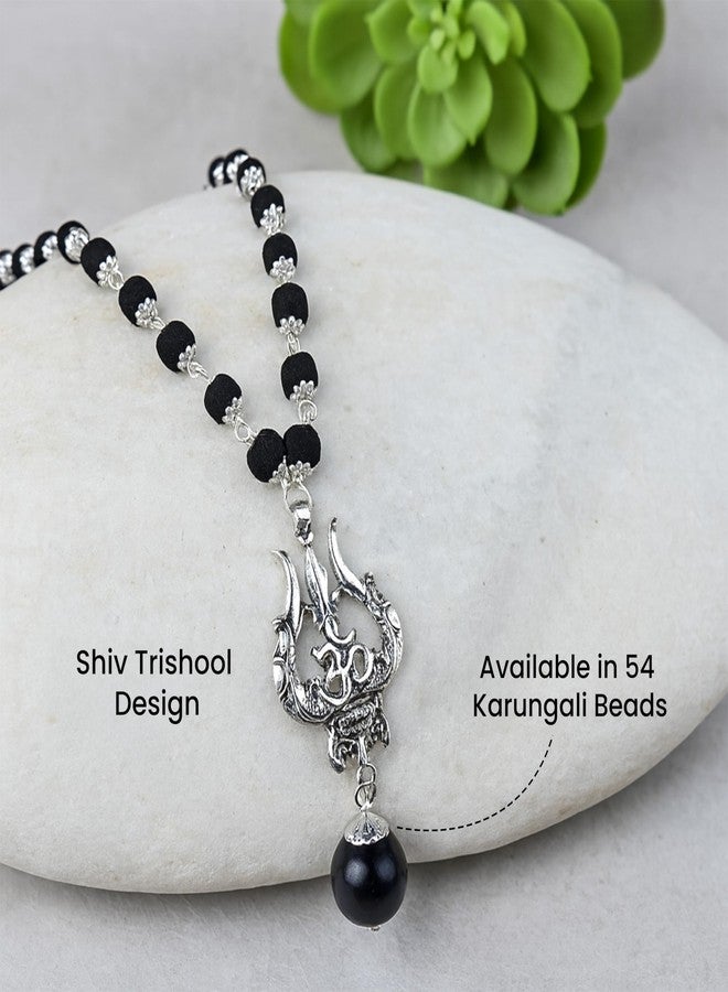 Crocon OM Shiva Trishool Karungali Mala – Black Ebony Wood Necklace for Spiritual Protection, Healing, Meditation & Energy Balance – Shiva Bhakti Jewelry for Men & Women - Image 5