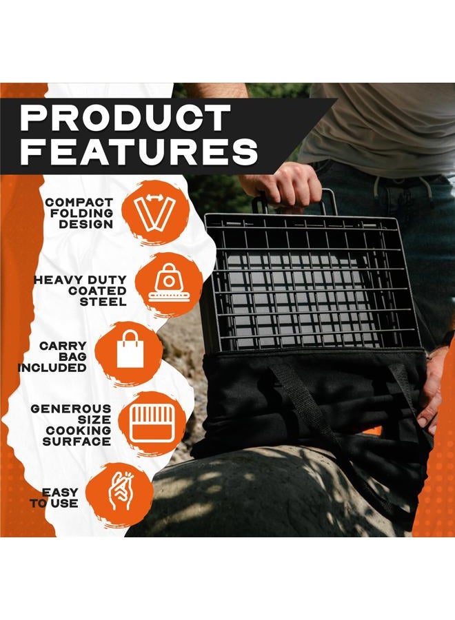 Adventure Seeka Heavy Duty 24" Folding Campfire Grill, Camp Fire Grill With Folding Grill Design For Compact Storage. Campfire Grill Grate And Griddle For Versatile Campfire Cooking - Image 2