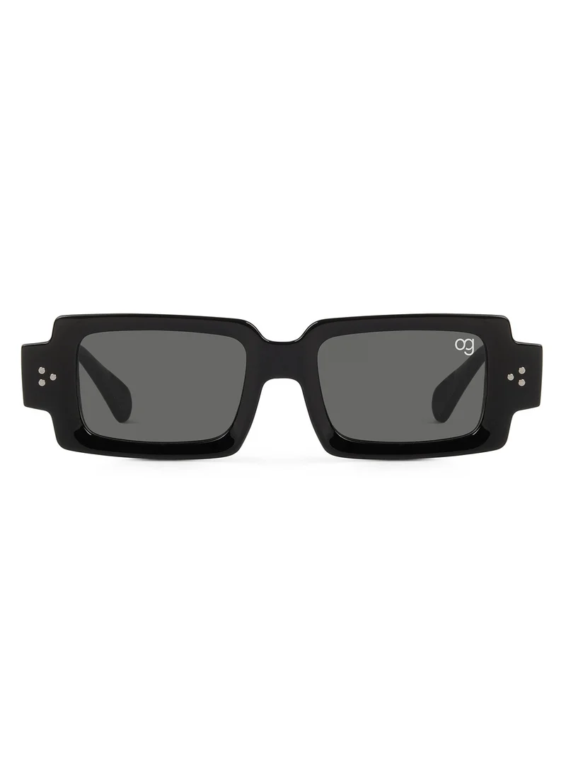 Woggles  Designer Black Rectangle Sunglasses| Men & Women| 100% Uv Protection  | Best Price UAE