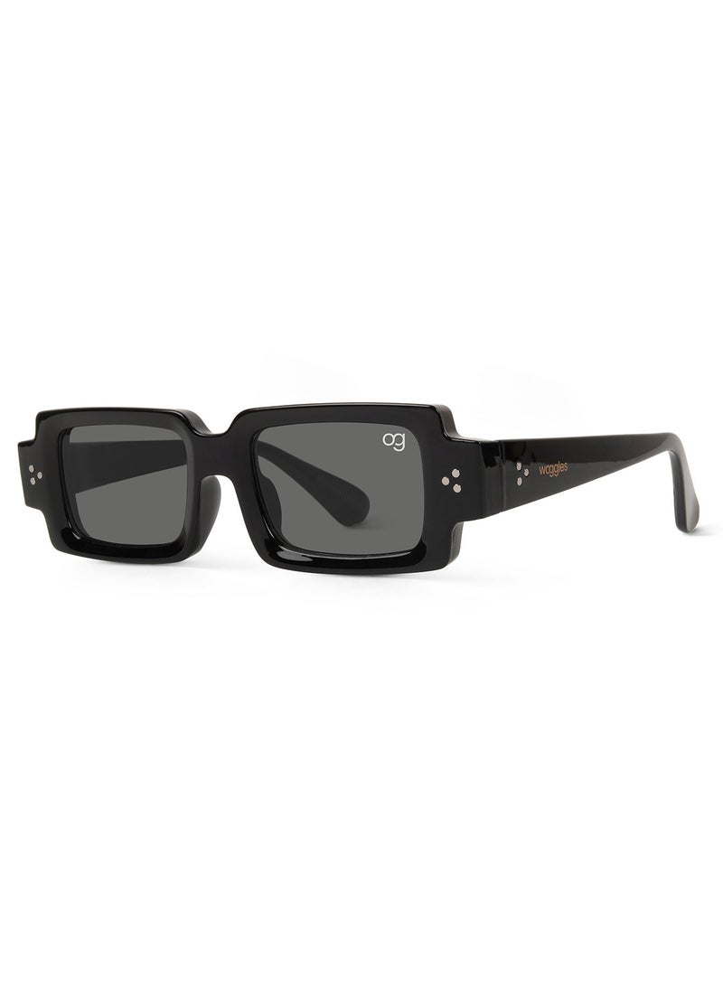 Woggles Designer Black Rectangle Sunglasses| Men & Women| 100% Uv Protection - Image 5