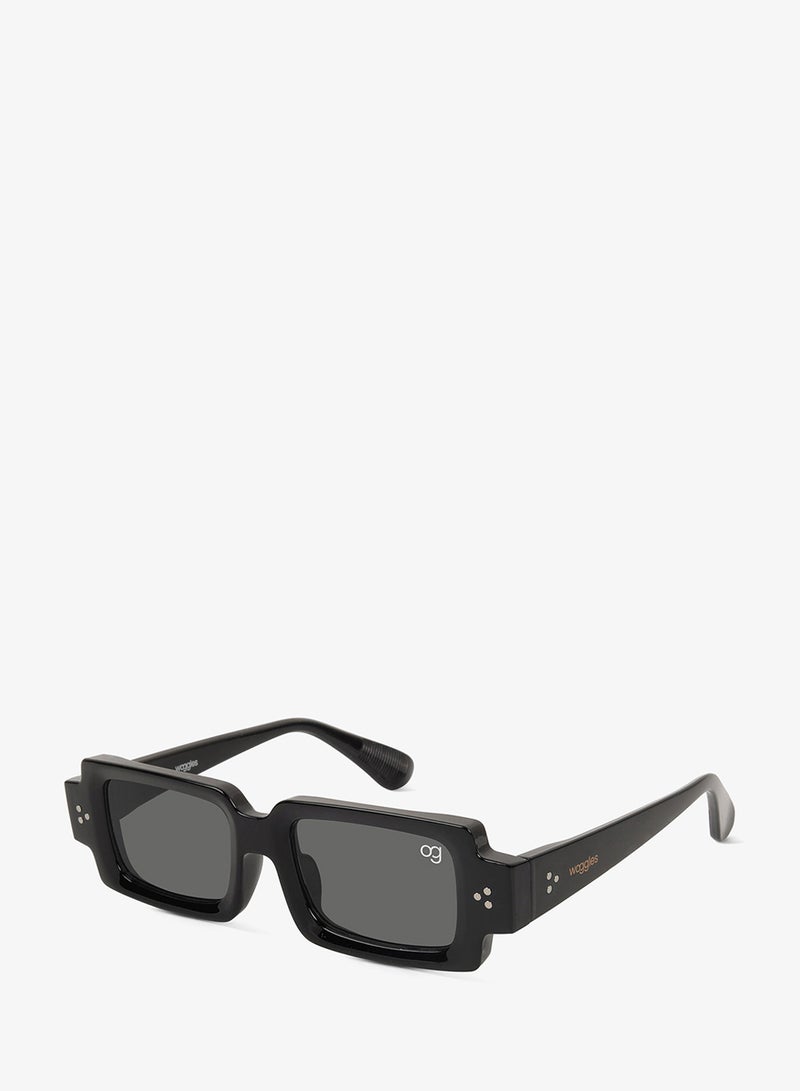 Woggles Designer Black Rectangle Sunglasses| Men & Women| 100% Uv Protection - Image 2