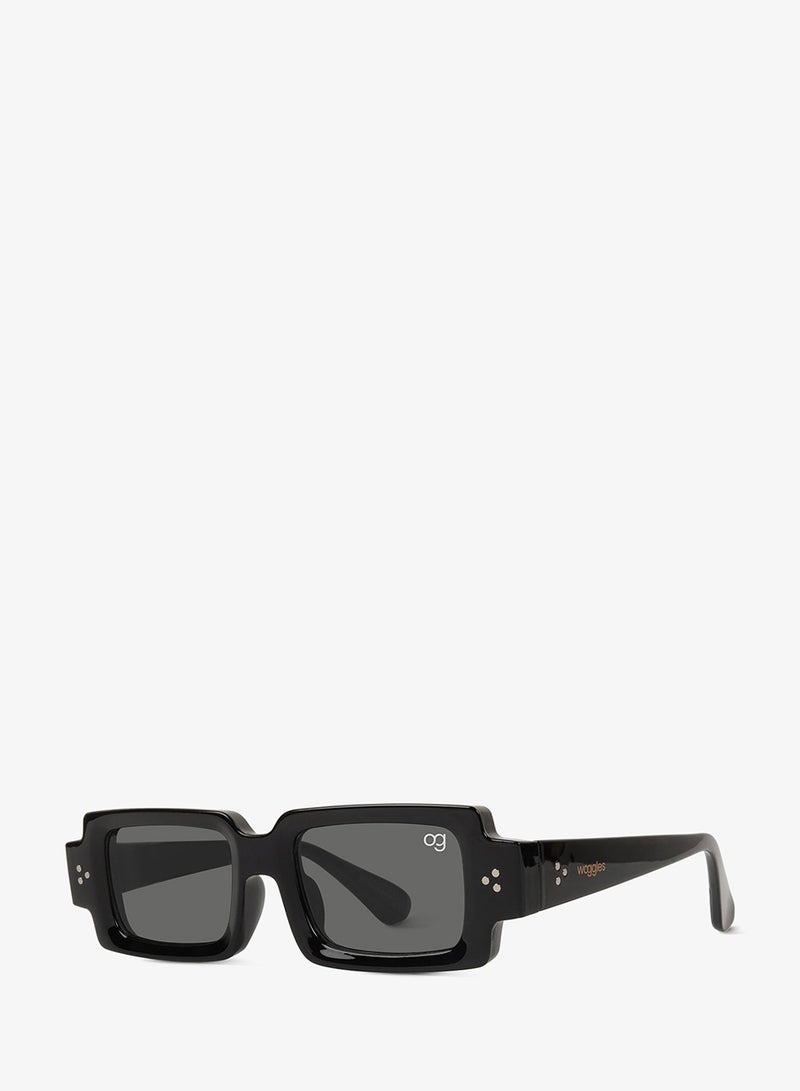 Woggles Designer Black Rectangle Sunglasses| Men & Women| 100% Uv Protection - Image 5