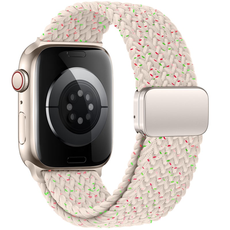 TERRIFI Magnetic Braided Solo Loop Band Compatible with Apple Watch Series 9/8/7/6/5/4/3/SE – Elastic Nylon Strap - Image 1