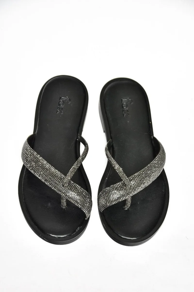 فوكس شوز S250050109 Black Stone Flip Flops Women's Slippers