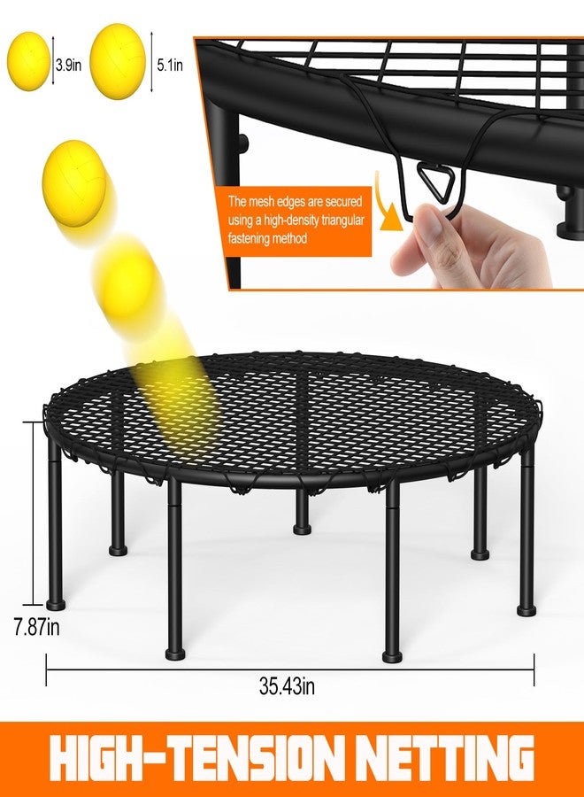 KANEODOT Roundnet Game Set Beach Ball Game Set with 3 Balls, High-Elasticity PE Net, Storage Carrying Case, Perfect for Lawn Beach Backyard Outdoor Games for Adults and Family (Air Pump not Included) - Image 2