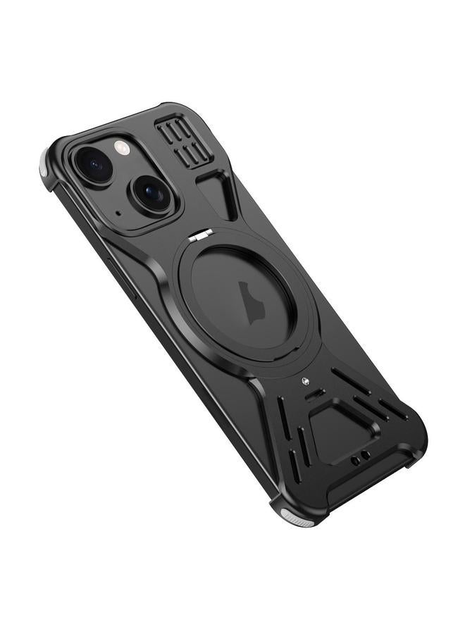 S-TOP Case For iPhone 15 Armor 360 Holder Frameless Alloy MagSafe Phone Case - Image 1