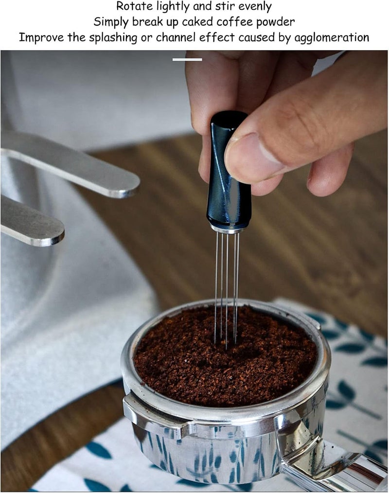 Coffee Needle Distributor, 304 Stainless Steel Mini Coffee Powder Stirring Needle Polished Professional Rust Proof for Coffee Distribution for Home for Outdoor(Black) - Image 2