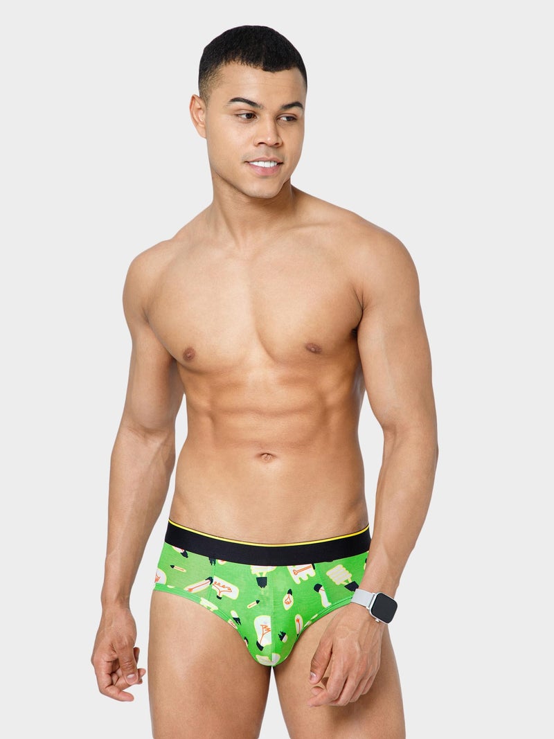 Bummer Men's Printed Micro Modal Briefs Underwear | Ultra Soft & Breathable | Pack of 1 - Image 2