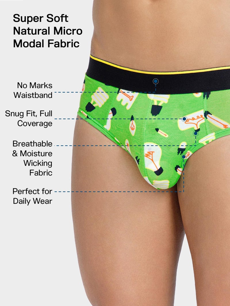 Bummer Men's Printed Micro Modal Briefs Underwear | Ultra Soft & Breathable | Pack of 1 - Image 5