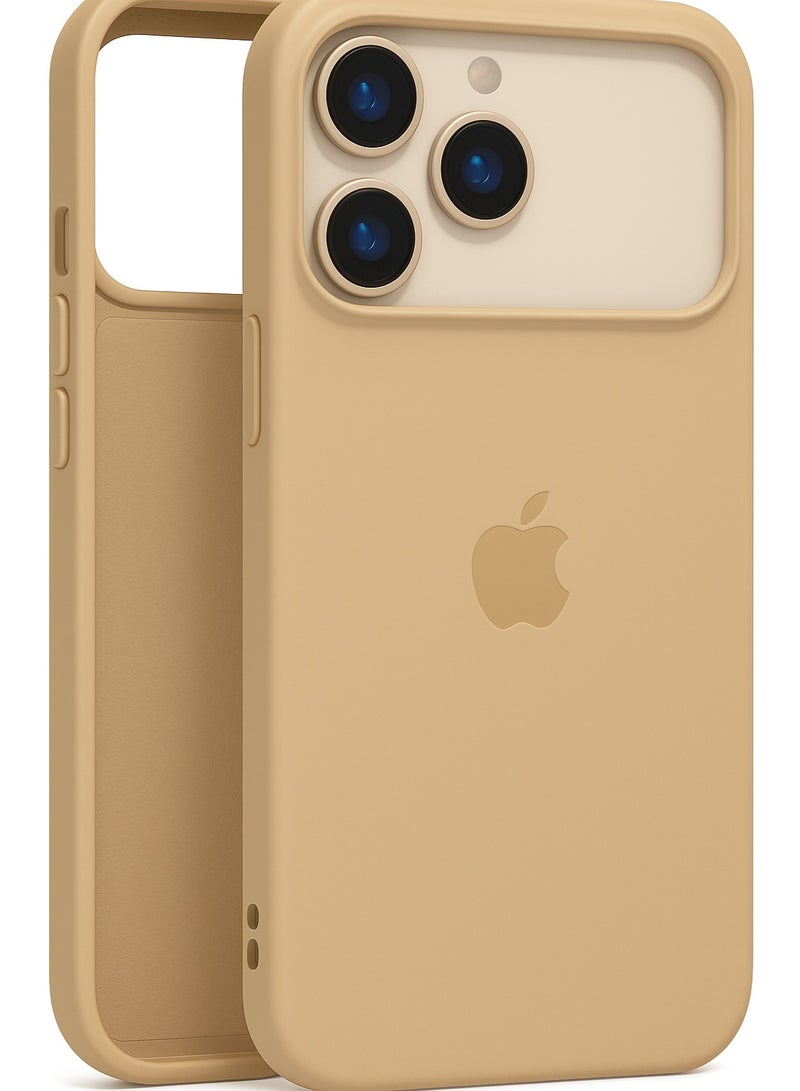 سيليكون غطاء حماية مغناطيسي فاخر بني اللون لهاتف iPhone 17 Pro Max متوافق مع سلسلة iPhone - مقاوم للصدمات، نحيف، ناعم الملمس مع دعم الشحن اللاسلكي المغناطيسي - Image 1