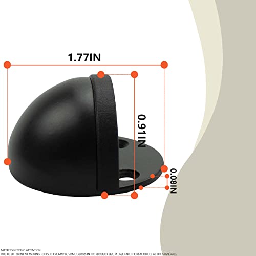 SANATO 8 Pack Black Low Dome Floor Mounted Stainless Steel Door Stop Door Stopper with Black Rubber - Image 3