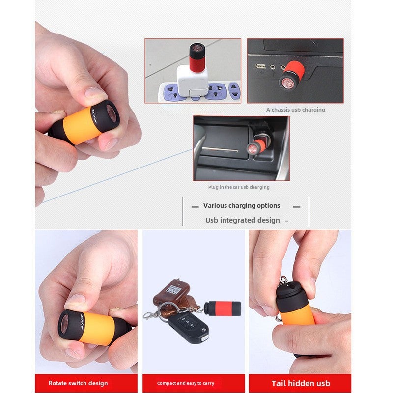 Rechargeable Mini Flashlight Keychain High Intensity Yellow - Image 5
