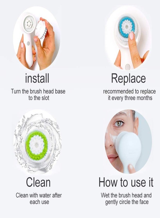 إي فلاي رؤوس فرشاة بديلة متوافقة مع أجهزة كلاريسونيك ميا 1، ميا 2، ميا فيت، ألفا فيت، سمارت بروفايل أبليفت وألفا فيت (عبوات من 4 قطع (أزرق + أسود + أخضر + وردي)) (عبوة من 4 قطع) - Image 2