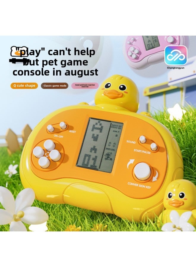 Tetris Game Toy Children's Retro Handheld Game Machine To Break Through The Competitive Fast Push Game Machine-Color:Russian Game Console [little Brown Bear] Battery Version  - Image 2