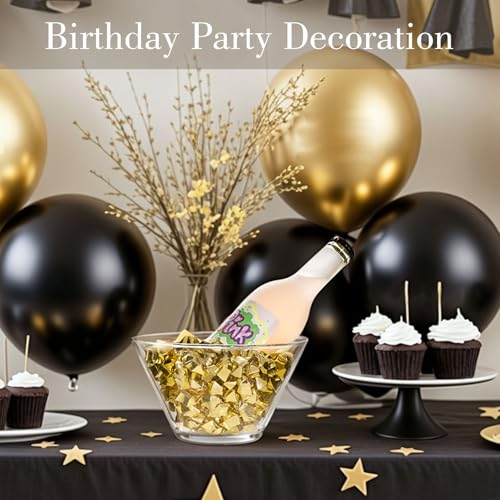 DomeStar 150PCS Fake Gold Ice, Acrylic Ice Fake Plastic Gold Nuggets Rocks Gems Marble Vases Fillers for Table Scatter Birthday Wedding Party Decoration - Image 5