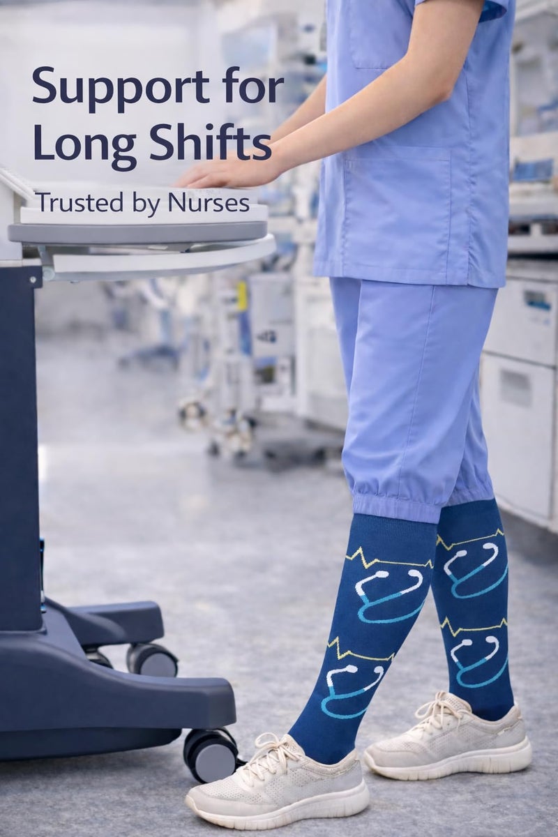 Aoliks Compression Socks for Women and Men, Knee High Support Stockings for Circulation & Leg Fatigue Relief, 15â€“19 mmHg Graduated Compression, Standing All Day, Work, Travel, Nurses - Image 2