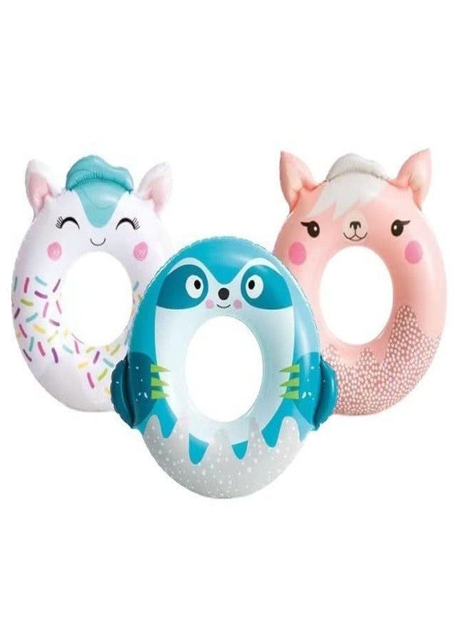 OANGO Swimming Tube Inflatable Fancy Swim Ring 60cm Party Pools Swim Plastic Air Rings for Kids Size - 24''inch - Image 3