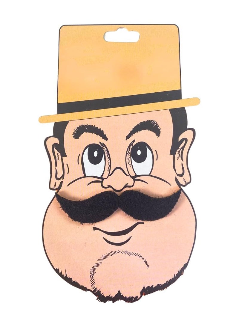 زي شارب مزيف، شارب ذاتي اللصق باللون الأسود للحفلات وأعياد الميلاد والكريسماس وإكسسوارات أزياء الهالوين، زينة شعر الوجه المضحكة للجميع (الشكل 5) - Image 1