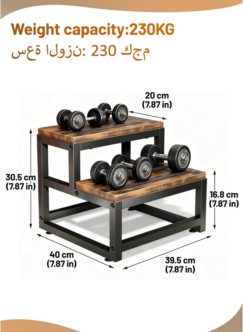 WinHolder Wooden Step Stools with Non-Slip for Adults Kids, 2 Step Stool, Heavy Duty Wood Bedside Stepping Stool for Kichen/Bathroom/Bedside Step Stool - Image 2