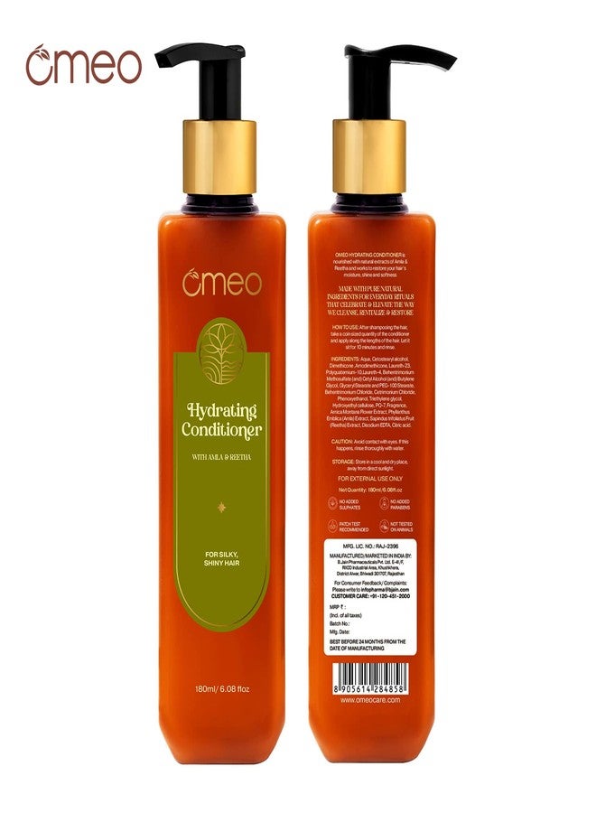 Omeo Hydrating Conditioner (180ml) with Natural Extracts of Reetha & Amla | Strengthens, Nourishes & Smoothens Hair | Paraben & Sulphate Free | For Soft, Shiny & Healthy Hair - Suitable for Men & Women - Image 2