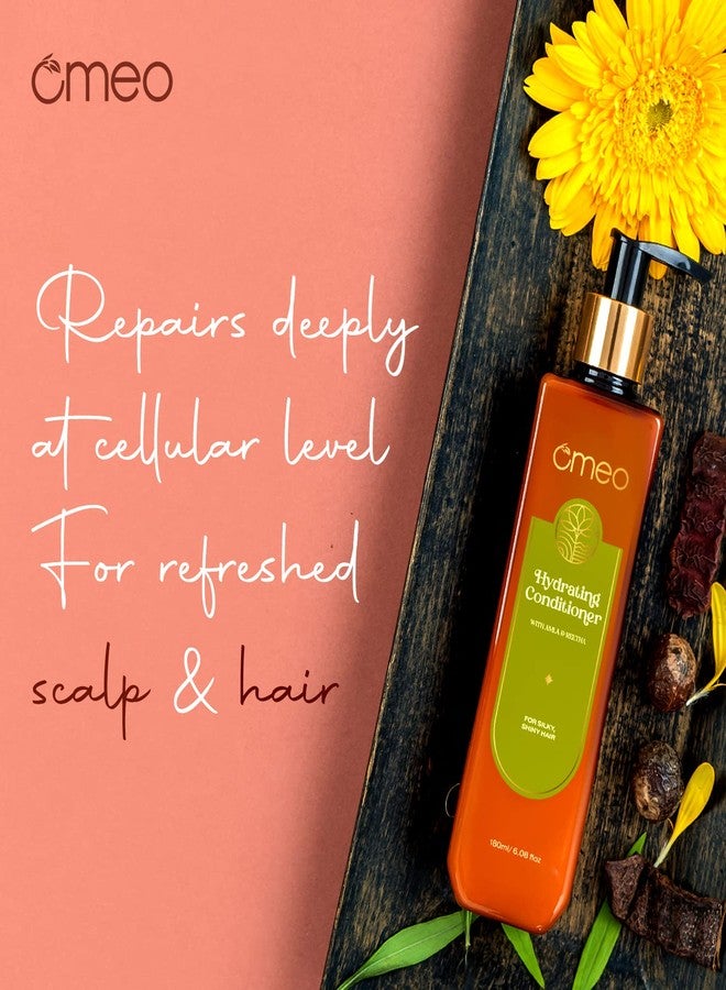 Omeo Hydrating Conditioner (180ml) with Natural Extracts of Reetha & Amla | Strengthens, Nourishes & Smoothens Hair | Paraben & Sulphate Free | For Soft, Shiny & Healthy Hair - Suitable for Men & Women - Image 5